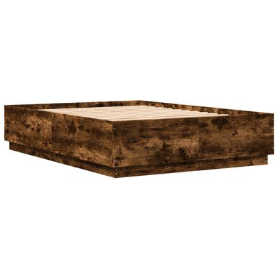 vidaXL Bed Frame without Mattress Smoked Oak 140x200 cm