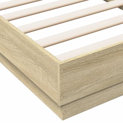 vidaXL Bed Frame without Mattress Sonoma Oak 75x190 cm Small Single Engineered Wood