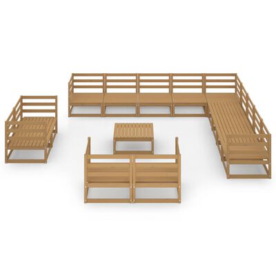 vidaXL 14 Piece Garden Lounge Set Solid Pinewood