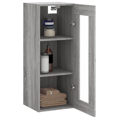 vidaXL Wall Mounted Cabinet Grey Sonoma 34.5x34x90 cm