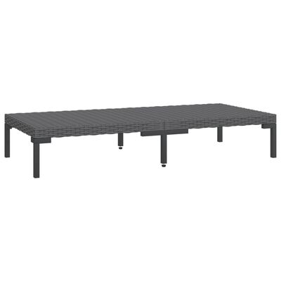 vidaXL Garden Coffee Table Dark Grey Half Round Poly Rattan