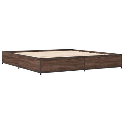 vidaXL Bed Frame without Mattress Brown Oak 180x200 cm Super King