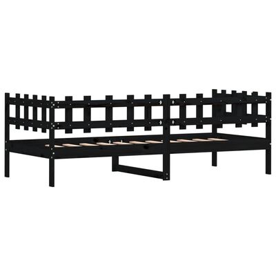 vidaXL Day Bed without Mattress Black 80x200 cm Solid Wood Pine