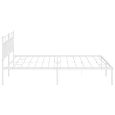 vidaXL Metal Bed Frame without Mattress with Headboard White 200x200 cm