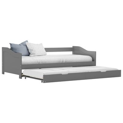 vidaXL Pull-out Sofa Bed Frame without Mattress Grey 90x200 cm