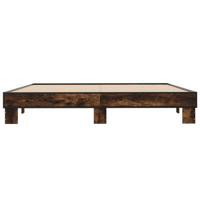 vidaXL Bed Frame without Mattress Smoked Oak 180x200 cm Super King