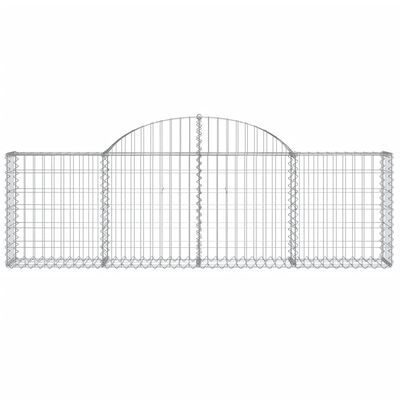 vidaXL Arched Gabion Baskets 13 pcs 200x30x60/80 cm Galvanised Iron