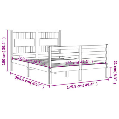 vidaXL Bed Frame without Mattress 120x200 cm Solid Wood