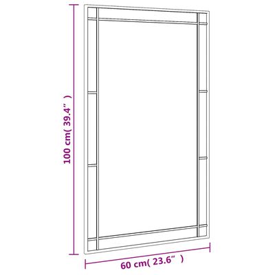 vidaXL Wall Mirror Black 60x100 cm Rectangle Iron