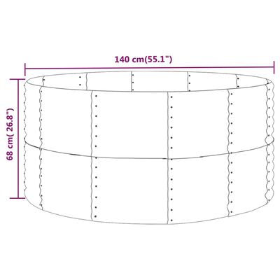 vidaXL Garden Raised Bed Green 140x140x68 cm Powder-coated Steel