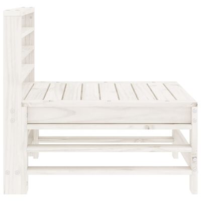 vidaXL Garden Middle Sofa White Solid Wood Pine