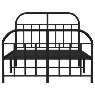 vidaXL Metal Bed Frame without Mattress with Footboard Black 120x200 cm