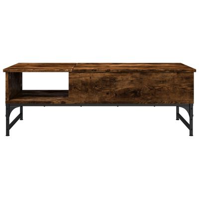 vidaXL Coffee Table Smoked Oak 100x50x35 cm Engineered Wood and Metal