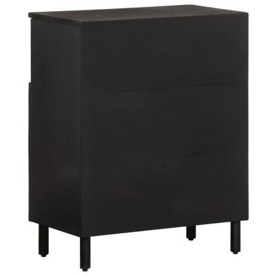 vidaXL Side Cabinet Black 60x33x75 cm Solid Wood Mango