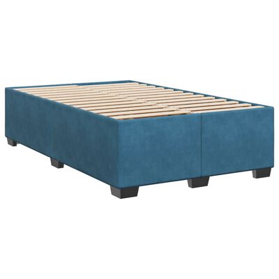 vidaXL Box Spring Bed with Mattress Blue 120x190 cm Small Double Velvet