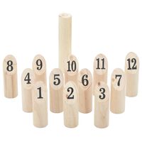 vidaXL 13 Piece Number Kubb Game Set with Carrying Bag Solid Pine Wood