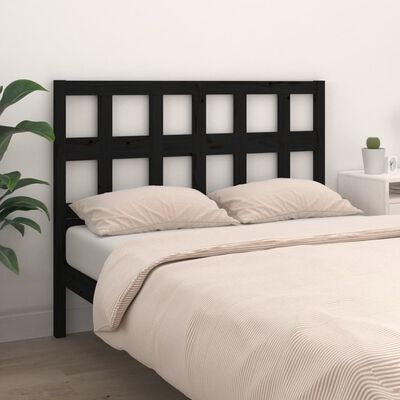 vidaXL Bed Headboard Black 185.5x4x100 cm Solid Wood Pine