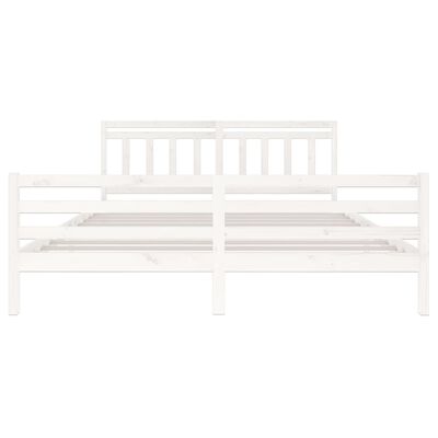 vidaXL Bed Frame without Mattress White Solid Wood 200x200 cm (810451+814115)