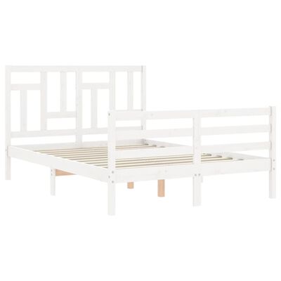 vidaXL Bed Frame without Mattress White 140x200 cm Solid Wood