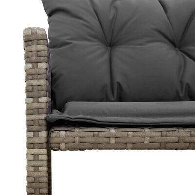 vidaXL Garden Sofa with Table and Cushions L-Shaped Grey Poly Rattan