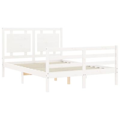 vidaXL Bed Frame without Mattress White 140x200 cm Solid Wood