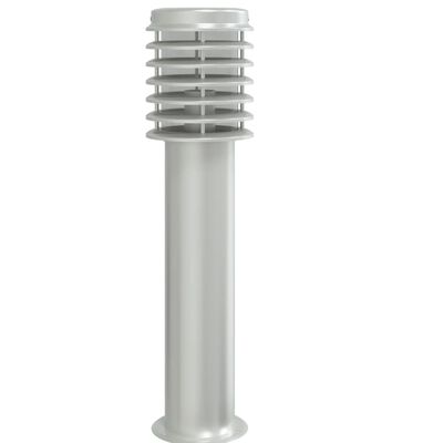 vidaXL Outdoor Floor Lamp with Outlet Silver 60 cm Stainless Steel