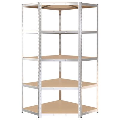 vidaXL 5-Layer Shelves 4 pcs Silver Steel&Engineered Wood