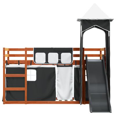 vidaXL Bunk Bed without Mattress with Slide White and Black 90x190 cm Single