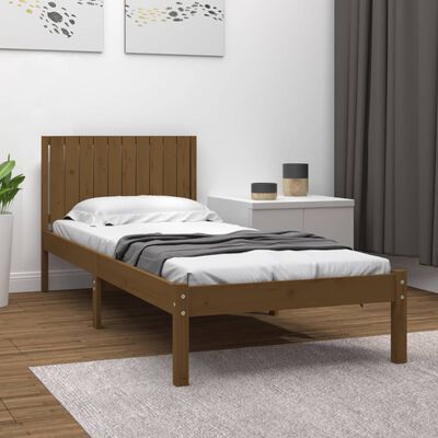 vidaXL Bed Frame without Mattress Honey Brown 100x200 cm Solid Wood Pine