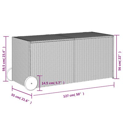 vidaXL Garden Storage Box with Wheels Mix Beige 283L Poly Rattan