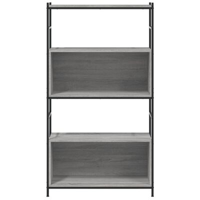 vidaXL Bookshelf Grey Sonoma 80x30x145.5 cm Engineered Wood and Iron