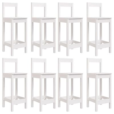 vidaXL 9 Piece Garden Bar Set White Solid Wood Pine