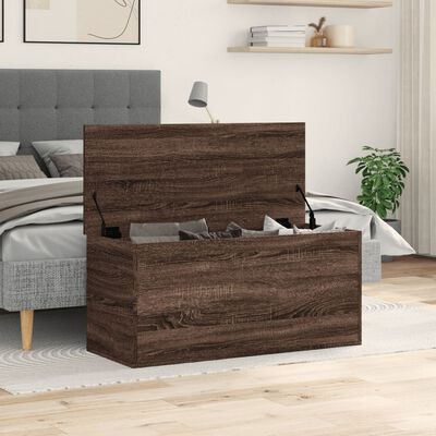 vidaXL Storage Box Brown Oak 100x42x46 cm Engineered Wood