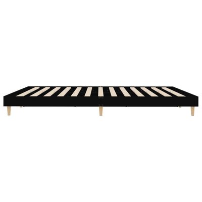 vidaXL Bed Frame without Mattress Black 150x200 cm King Size Engineered Wood