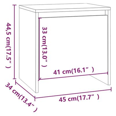 vidaXL Bedside Cabinet High Gloss White 45x34x44.5 cm Engineered Wood