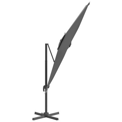 vidaXL LED Cantilever Garden Parasol Anthracite 400x300 cm