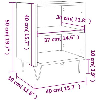 vidaXL Bedside Cabinets 2 pcs Black 40x30x50 cm Engineered Wood