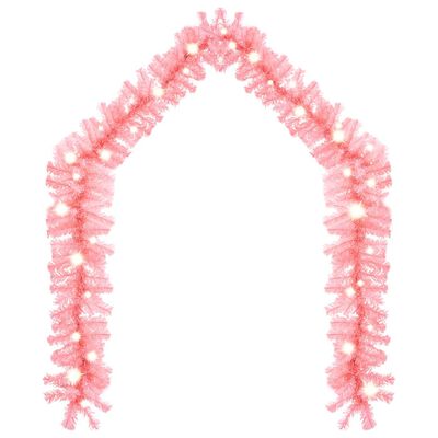 vidaXL Christmas Garland with LED Lights 10 m Pink