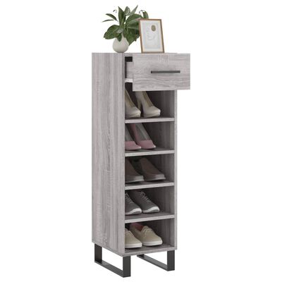 vidaXL Shoe Cabinet Grey Sonoma 30x35x105 cm Engineered Wood