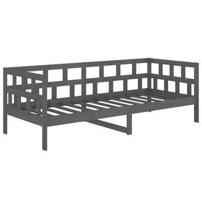 vidaXL Day Bed without Mattress Grey Solid Wood Pine 90x200 cm