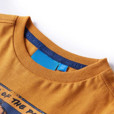 Kids' T-shirt with Long Sleeves Dark Ochre 140