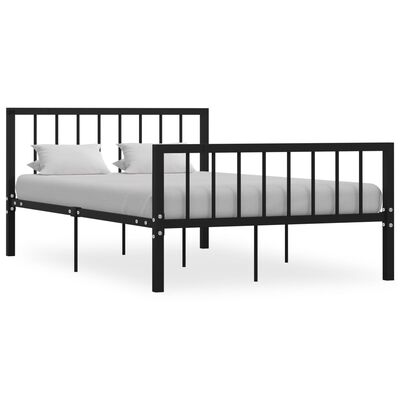 vidaXL Bed Frame without Mattress Black Metal 120x200 cm