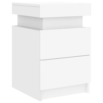 vidaXL Bedside Cabinets with LED Lights 2 pcs White 35x39x55 cm