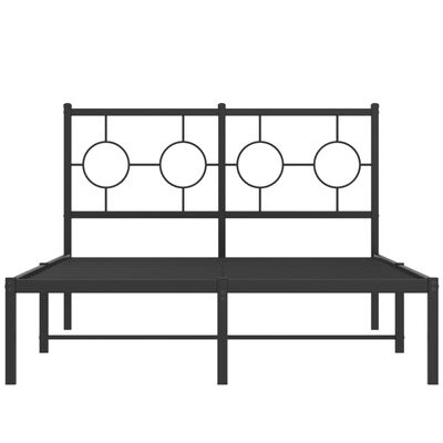 vidaXL Metal Bed Frame without Mattress with Headboard Black 120x200 cm