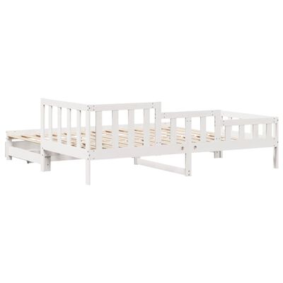 vidaXL Daybed with Trundle and Drawers without Mattress White 80x200 cm