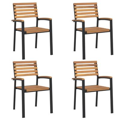 vidaXL Stackable Garden Chairs 4 pcs Solid Wood Acacia and Metal