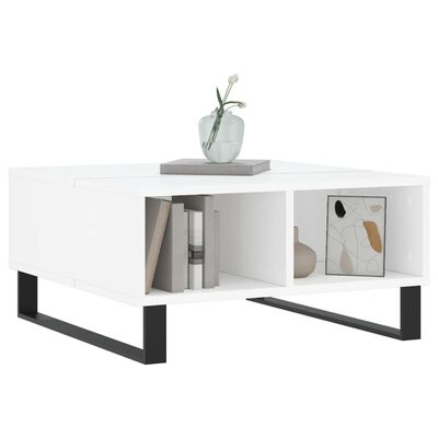 vidaXL Coffee Table High Gloss White 60x60x30 cm Engineered Wood