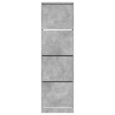 vidaXL Shoe Cabinet with 4 Flip-Drawers Concrete Grey 60x42x204 cm