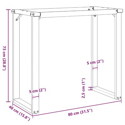 vidaXL Dining Table Legs O-Frame 80x40x73 cm Cast Iron