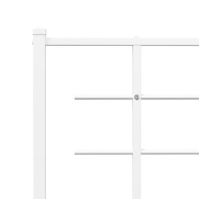 vidaXL Metal Bed Frame without Mattress with Headboard White 90x190 cm Single